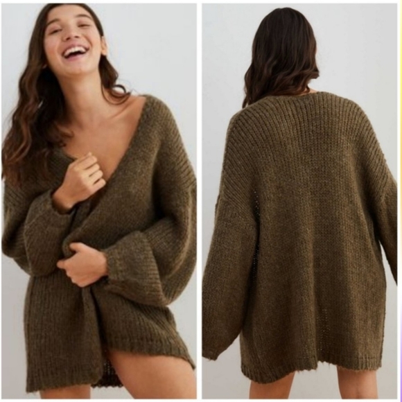 aerie Sweaters - Aerie oversized wool mohair blend open Front cardigan